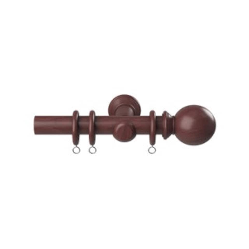 28mm Woodland Dark Oak Curtain Pole Set 90cm | Brown | Brown