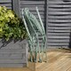 image 2 of Charles Bentley Rustic Wrought Iron Outdoor Bistro Set - Sage Green