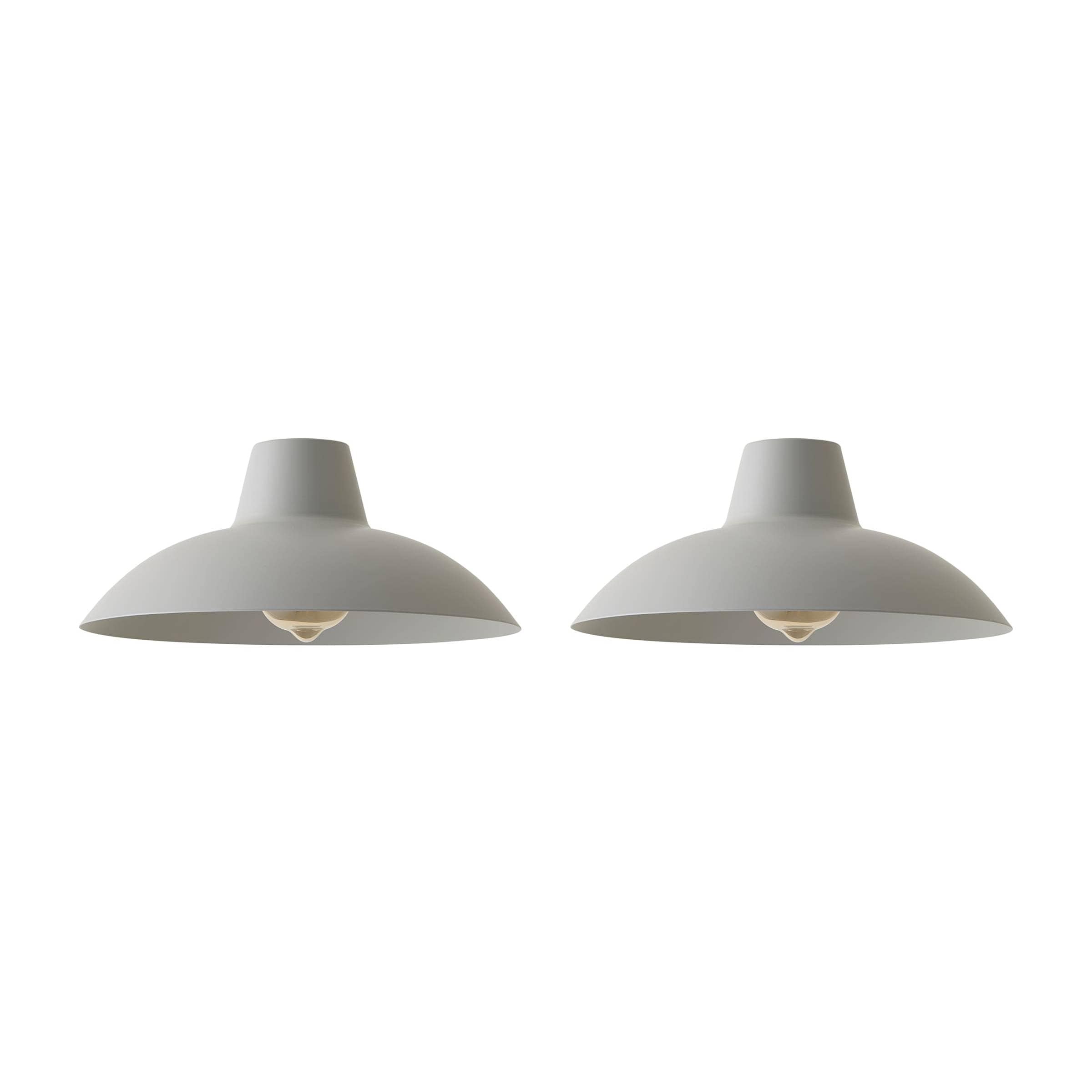 ValueLights Civic Pair Cool Grey Ceiling Pendant Shades Grey