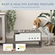 image 4 of PawHut Height Adjustable Dog Feeding Storage w/ 2 Stainless Steel Bowls Grey