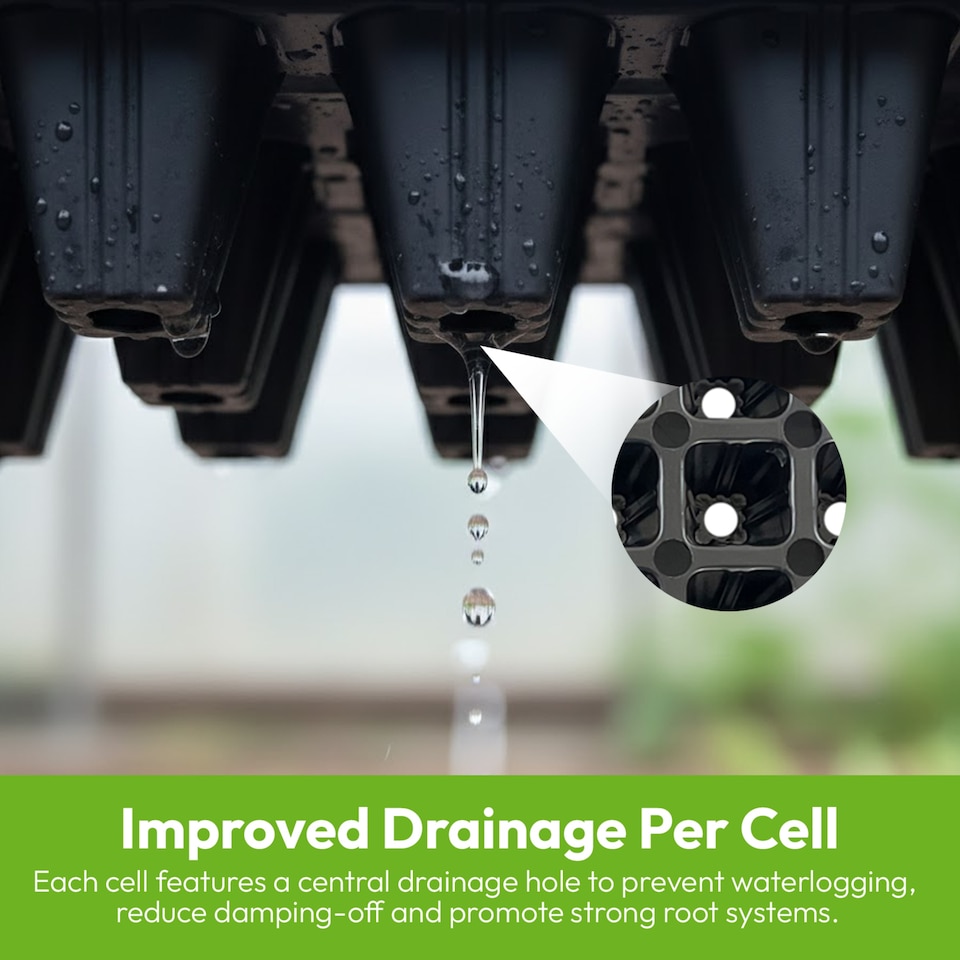 image 1 of 264 Cell Plug Trays Seedling Propagation Trays with Drainage Holes Pack of 100