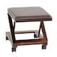 image 6 of Oypla Folding Leather Cushion Padded Footstool Foot Leg Rest