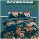 image 9 of VELVETIO Flora Printed Duvet Cover Set Reversible Polycotton Easy Care Beddings Purple | Double