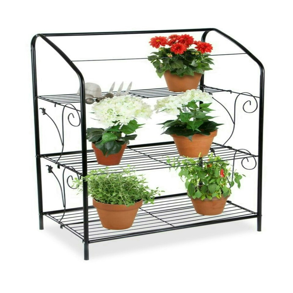 image 1 of Primrose 3-Tier Mini Greenhouses / Plant Stands with Removable Covers - Pack of 2