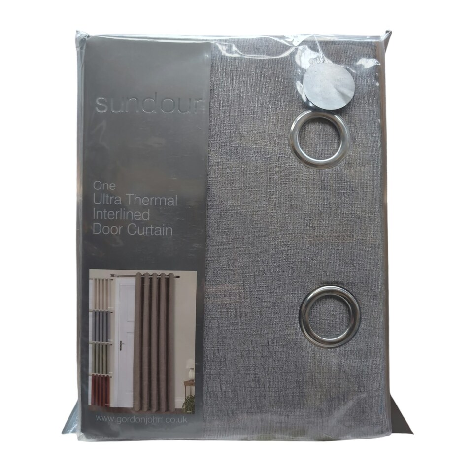 image 1 of Amberley Eyelet Thermal Door Curtain 66" x 84" - Nickel