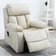 image 7 of Chester Dual Motor Rise Recliner Heat and Massage Bonded Leather Chair (Cream)