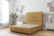 image 1 of Sloomy Kingsley Mustard Plush Divan Bed Base 2 Drawers Right Side With 54 Inch Floor Standing Headboard & 12 Inch Matching Footboard | Gold | Mustard | King | 1
