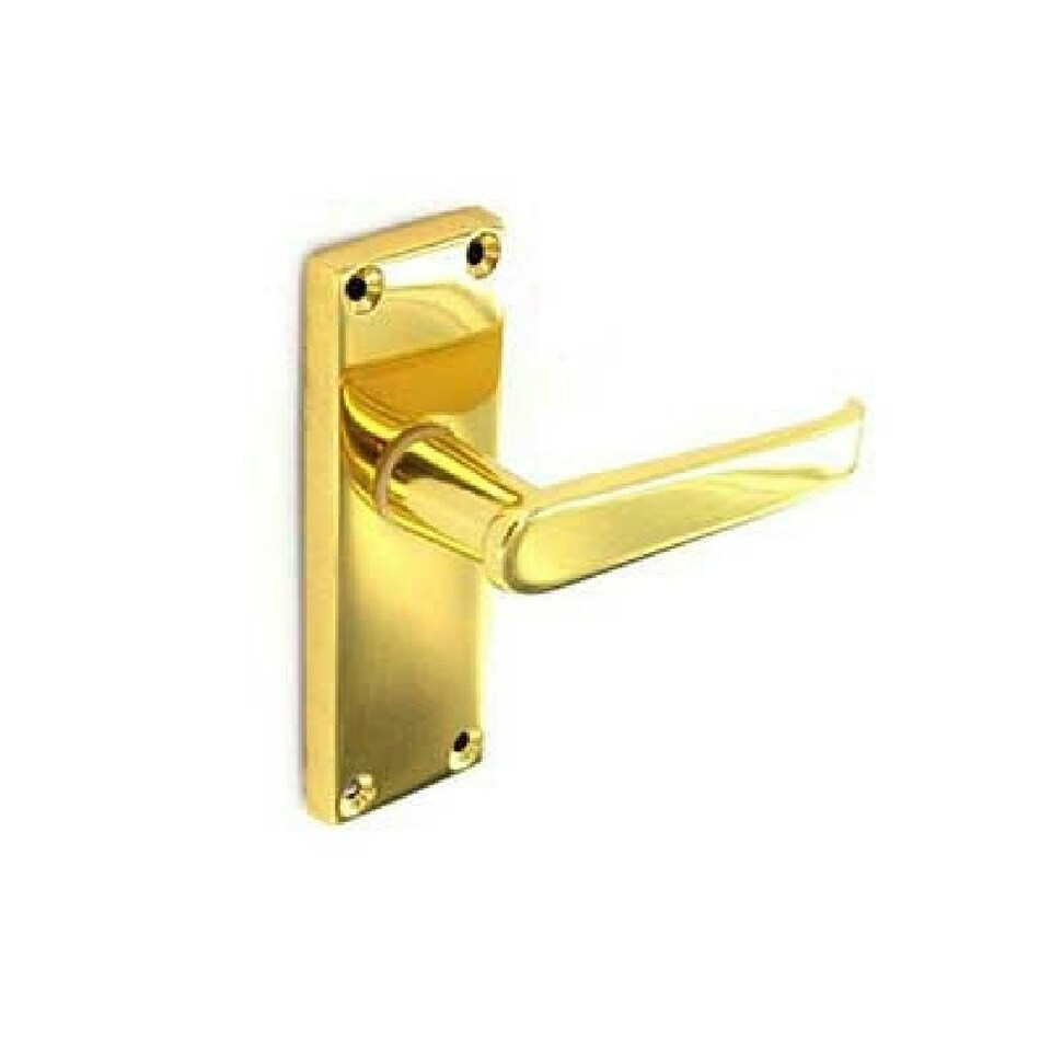 Securit Victorian Latch Door Handles (Pair) - Brass - One Size