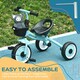 image 6 of AIYAPLAY Trike W/ Adjustable Seat Basket, Kids Tricycle for 2-5 Years Old, Blue