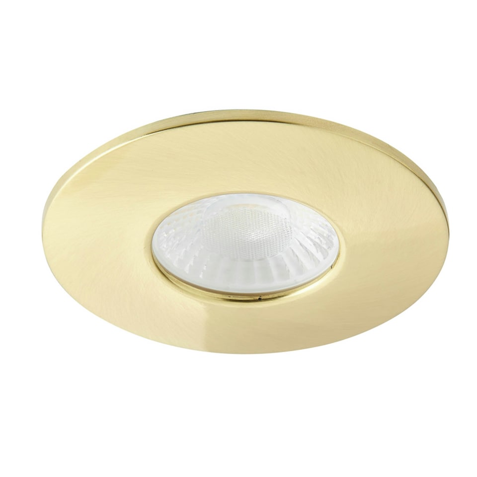 image 1 of BHS Nate LED Fixed Fire Rated IP65 Recessed Spotlight | Gold | Satin Brass | 1