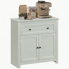 HOMCOM Sideboard, Kitchen Storage Cabinet w/ Adjustable Shelf, Drawer, Green | Green | Modern green | 78.5W x 35D x 80H cm