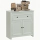 image 1 of HOMCOM Sideboard, Kitchen Storage Cabinet w/ Adjustable Shelf, Drawer, Green | Green | Modern green | 78.5W x 35D x 80H cm
