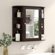 image 4 of COSTWAY Mirrored Bathroom Cabinet Wall Mount Storage Brown Brown