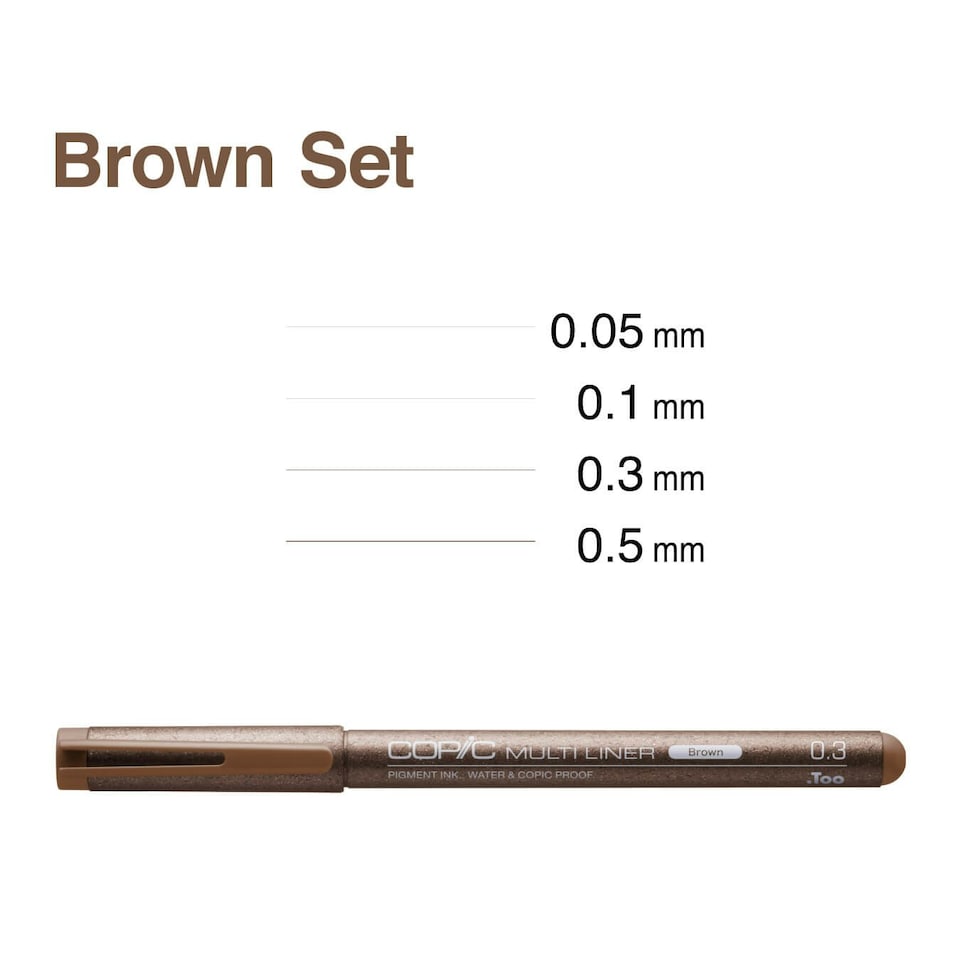 image 1 of Copic Multiliner, Brown, Set of 4