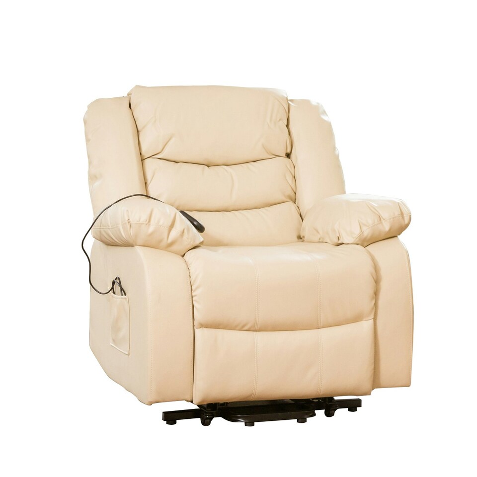 image 1 of Brooklyn Electric Riser Recliner with Massage and Heat - Cream