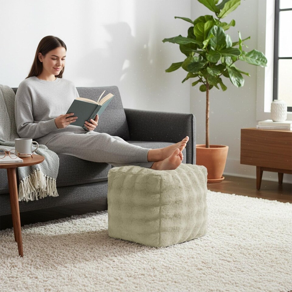image 1 of Sweet Dreams Alpine Bubble Faux Fur Bean Bag