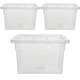 image 3 of 2 x Clear Plastic Stackable Transparent Storage Boxes 22 Litre Complete With Lids Clear
