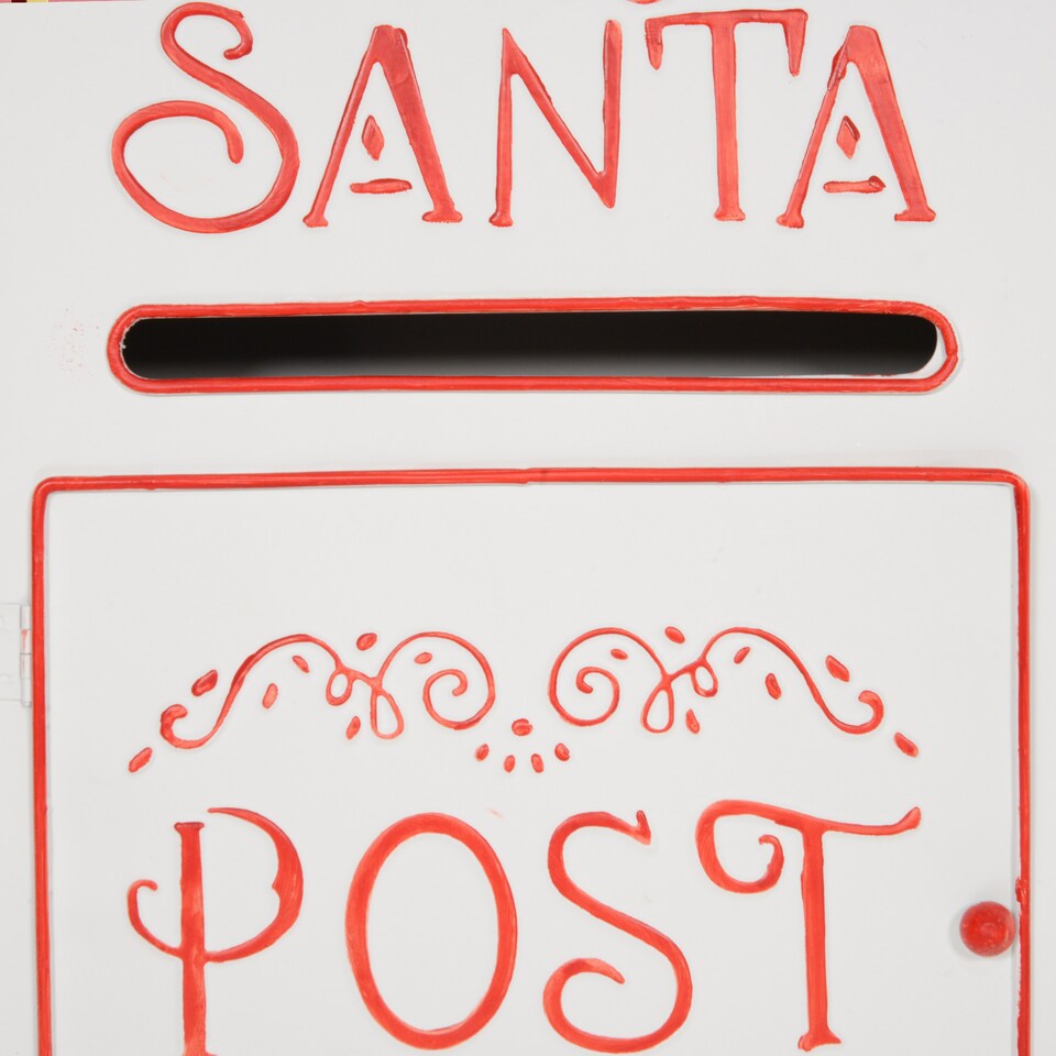 image 1 of HOMCOM Christmas Post Bo, Letters to Santa Mailbo, Wall Mounted Postbo, Christmas Decoration for Indoor and Outdoor, White