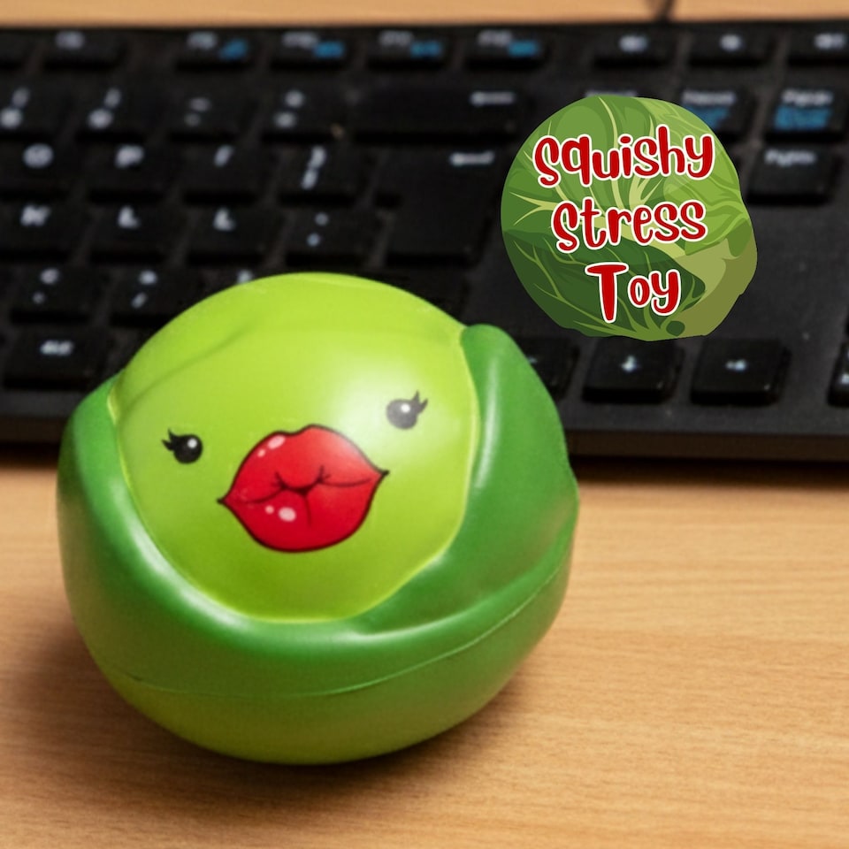 image 1 of Brussel Pouts Squishy Stress Ball – Funny Stress Relief Toy for Adults