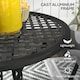 image 4 of Outsunny Cast Aluminium Bistro Table with Umbrella Hole, Black