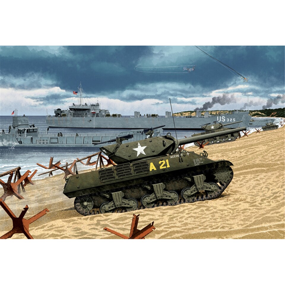 image 1 of Academy U.S. Army M10 GMC Normandy 70th Anniversary Tank Model Kit Scale 1-35
