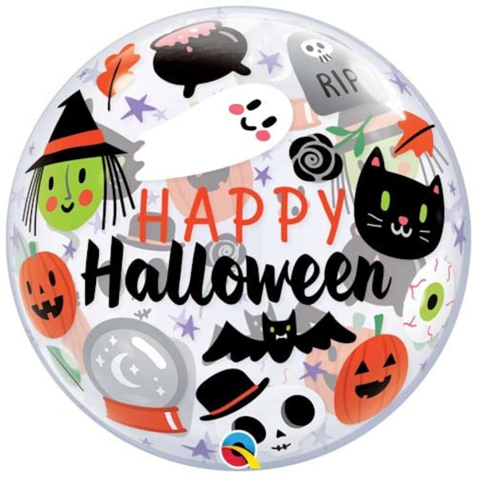 Happy Halloween Bubble Helium Qualatex Balloon 56cm / 22 in