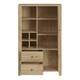 image 3 of Cestino 1 Door 2 Drawer Cabinet in Jackson Hickory Oak and Rattan Effect