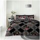 image 2 of VELVETIO Mitra Complete Duvet Cover Set with Fitted Sheet Soft Polycotton Bedding Sets Black | Double