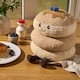 image 2 of OHS Sweetie Pie Filled Novelty Scatter Cushion Soft Fleece Toy Pillow | Brown | Maple the Pancake