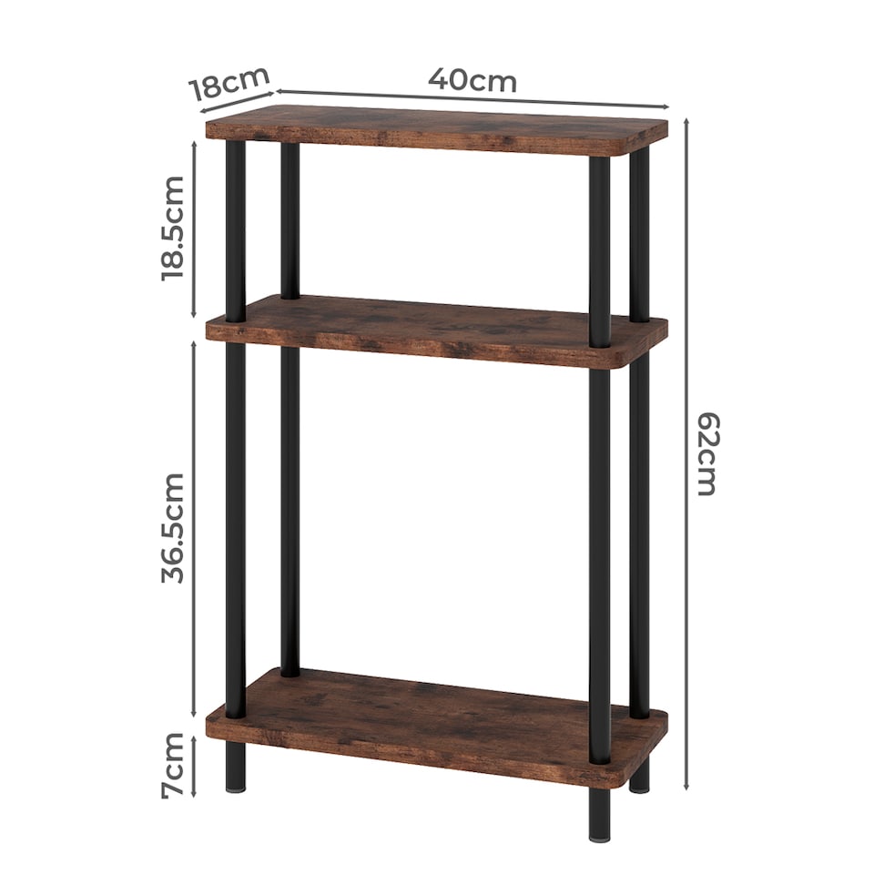 image 1 of Levede Slim Side Table 3 Tier Narrow Sofa End Table Bedside Storage Stand