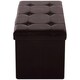 image 8 of HOMCOM Storage Ottoman Tool Box Faux Leather Folding Bench Foot Rest, Brown