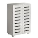 image 1 of Oslo 2 Door Wooden Shoe Storage Cabinet Rack Stand Cupboard Slatted Doors | White