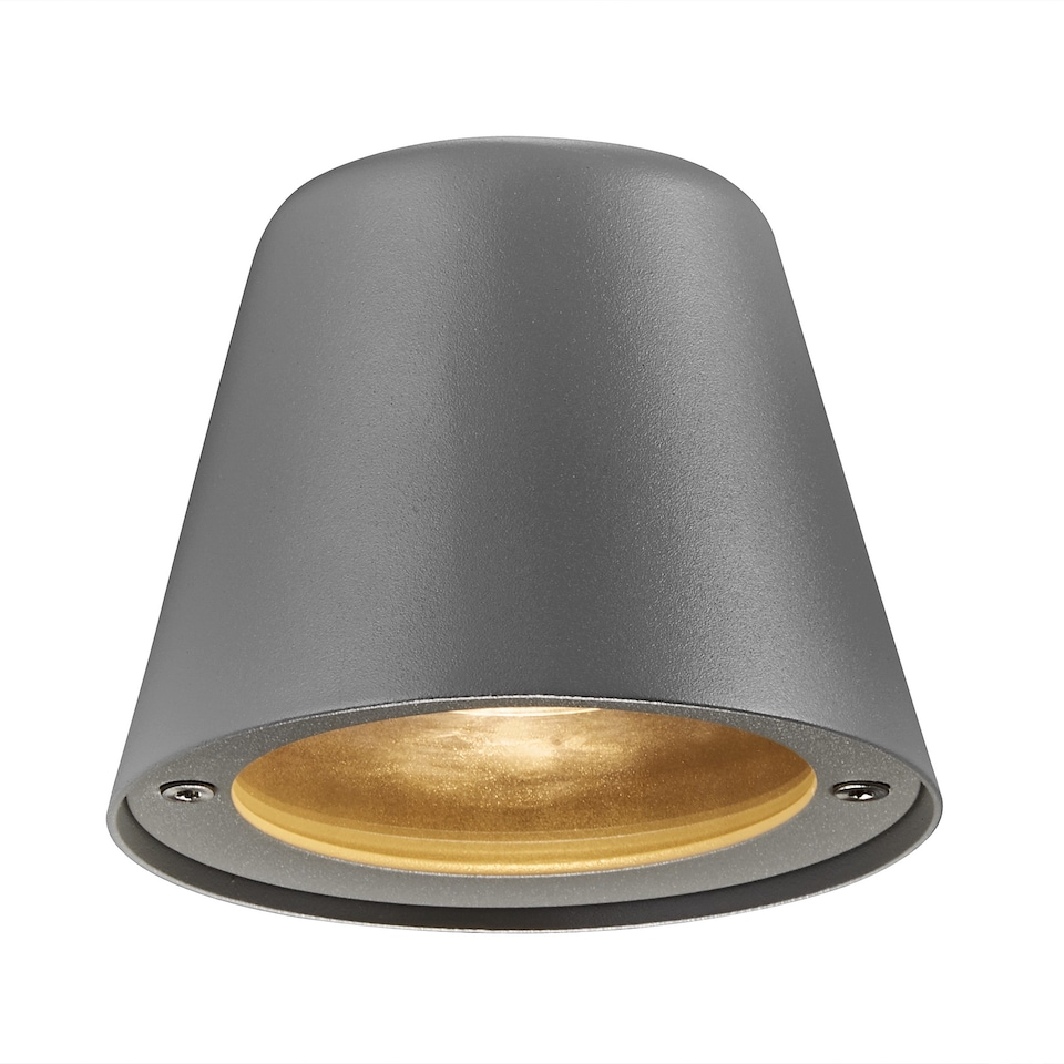 image 1 of Nordlux Aleria Outdoor Wall Light Grey Metal Solar GU10 Sensor Compact  - Mains Powered, IP44 | Grey | Grey