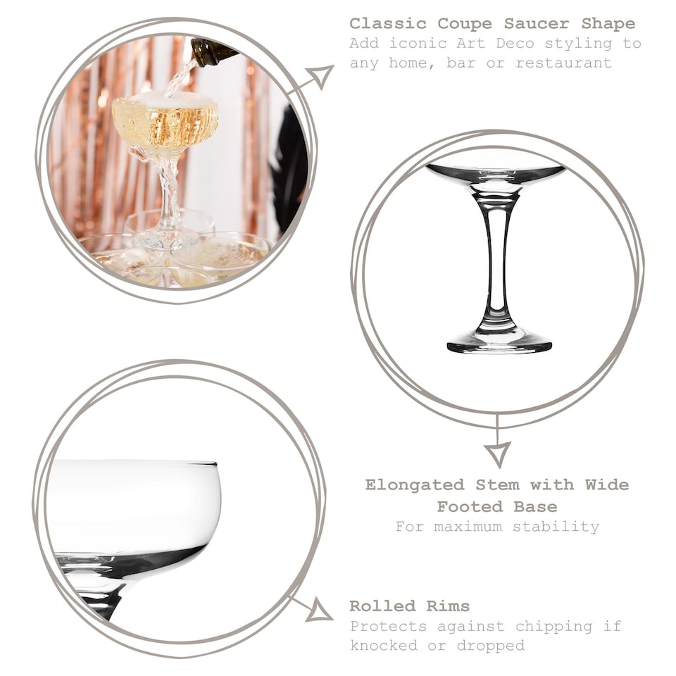 image 1 of LAV Misket Glass Champagne Saucers - 235ml - Pack of 12
