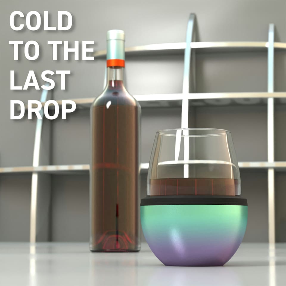 image 1 of Asobu Stemless Wine Glass with Insulated Stainless Steel Sleeve 444ml Unicorn/Teal