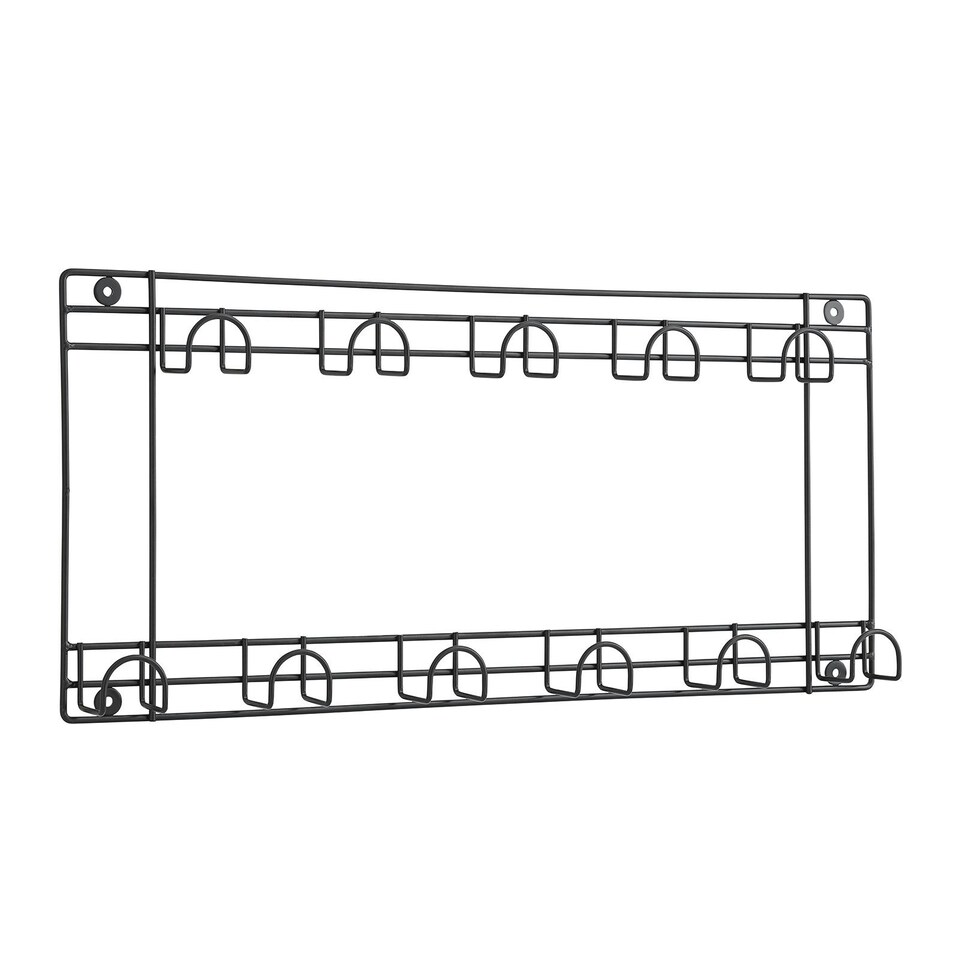 image 1 of 11 Space Tool Rack Hook Wall Mounted Hanger Two Tier Shed Garage Storage Black