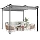 image 2 of Rattantree Outdoor Retractable Pergola Gazebo Metal Canopy 8ft x 8ft