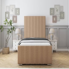 Sloomy Radcliffe Latte Dumfries Bed Frame With Mattress With 50" Upholstered Headboard 6' Super King