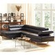 image 1 of Fidenza Leather Corner Sofa Adjustable Headrests, L-Shaped Sectional, Contemporary Living Room Seating, Left Hand Facing Black