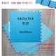 image 10 of Samuel Alexander Blue 8 Piece EVA Foam Floor Protective Tiles / Mats 60x60cm Each