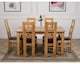 image 3 of Oslo 150 x 90 cm Medium Oak Dining Table and 6 Yale Chairs | Brown | Brown