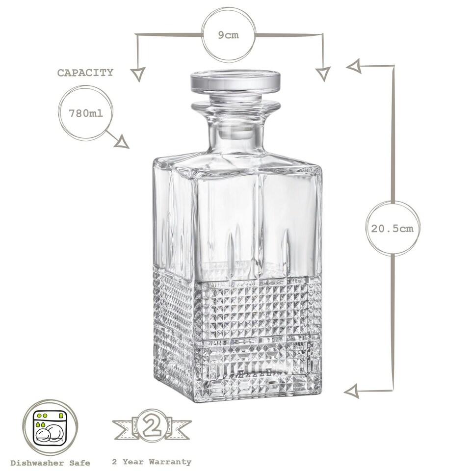 image 1 of Bormioli Rocco 7 Piece Bartender Novecento Whisky Decanter & Glasses Set Clear