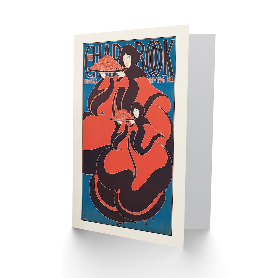 image 1 of W H Bradley The Chapbook Vintage Thanksgiving Cover Art Greeting Card