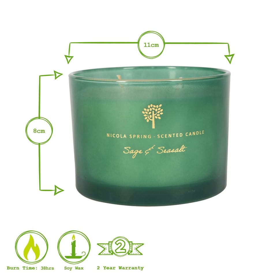 image 1 of Nicola Spring Scented Candle & Reed Diffuser Set - 350g - Sage & Seasalt