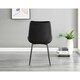 image 5 of Furniturebox 2x Pesaro Black Velvet Black Leg Luxury Dining Chairs