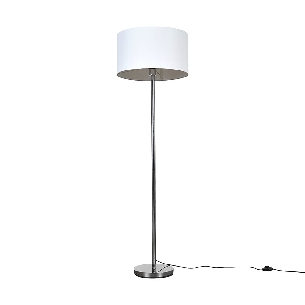 ValueLights Charlie Chrome Lamp White Shade and Bulb