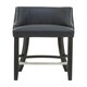 image 2 of Interiors by Premier Black Bar Stool with Back, Velvet Seat Breakfast Bar Chair, Kitchen Stool with Footrest, Chair for Bar, Home