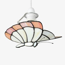 ValueLights Tiffany White Ceiling Pendant Shade and Bulb White