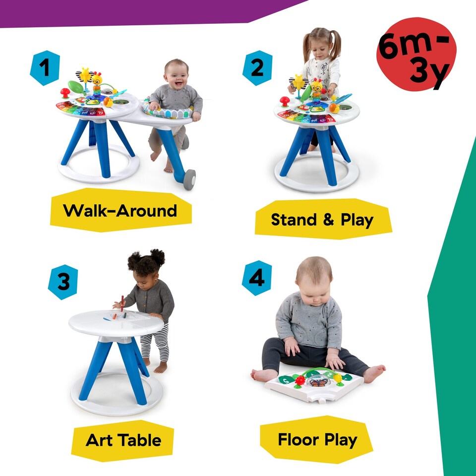 image 1 of Baby Einstein Around We Grow 4-in-1 Baby Activity Center & Stationary Walker