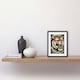 image 2 of Roaring Tiger Sea Waves Tattoo Ink Body Americana 50s 9x7" Black Framed Wall Art Print